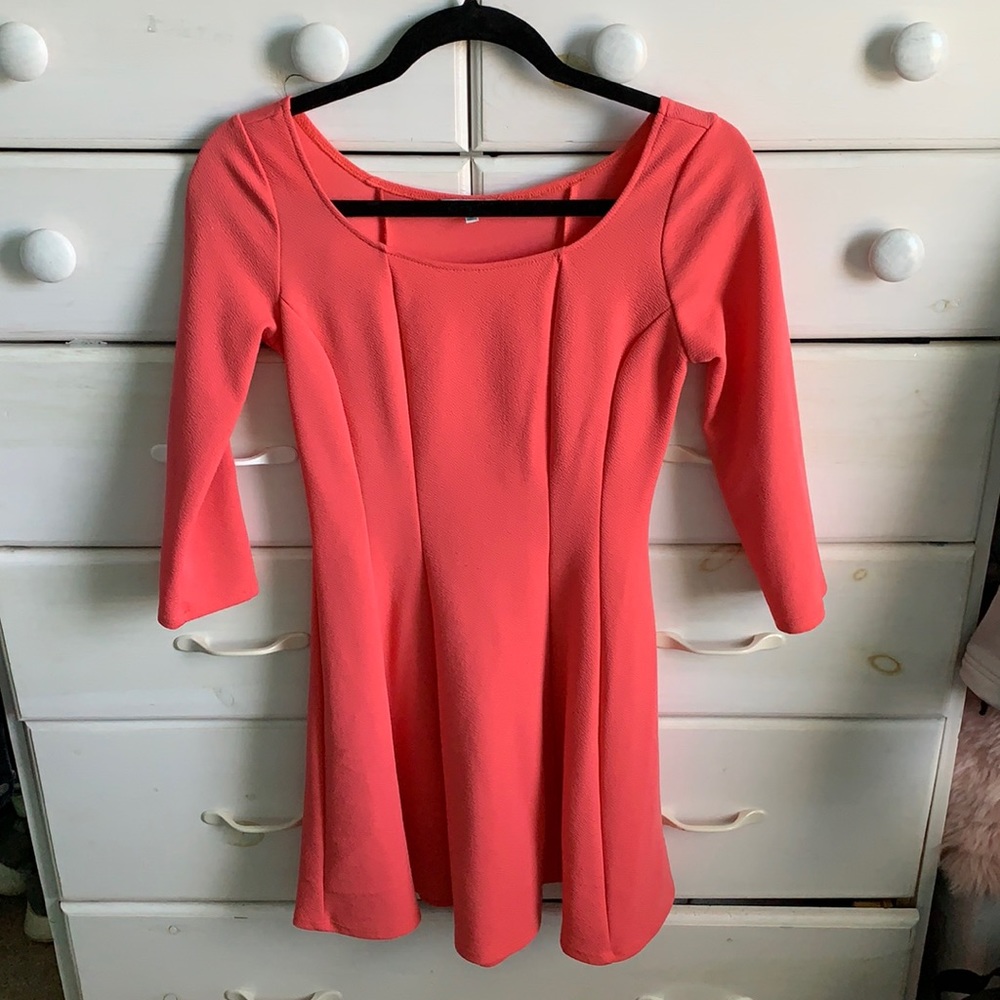 3 quarter sleeve mini dress